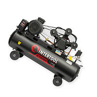 Компресор 3-х поршневий, 100 л, 2 виходи, 380 В, 4.0 кВт, 600 л/хв, 10 атм, ремінна передача Storm (під замовлення) INTERTOOL