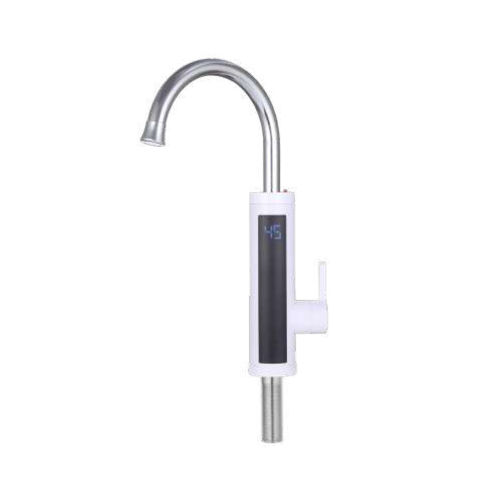 Кран-водонагрівач проточний s89 3.3 кВт для кухні вилив вухо на гайці з дисплеєм і термостатом (W) AQUATICA (9789113)