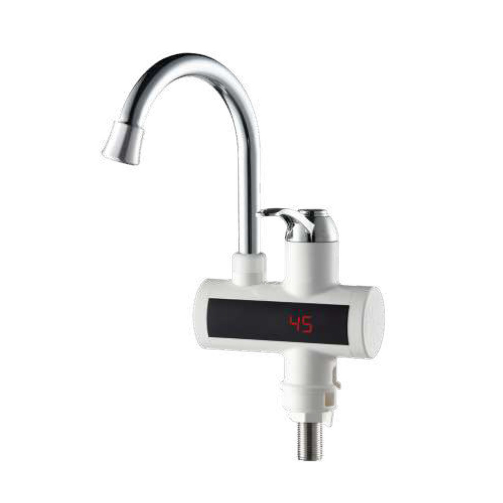 Кран-водонагрівач проточний s98 3.0 кВт для кухні вилив вухо на гайці з дисплеєм AQUATICA (9798103)