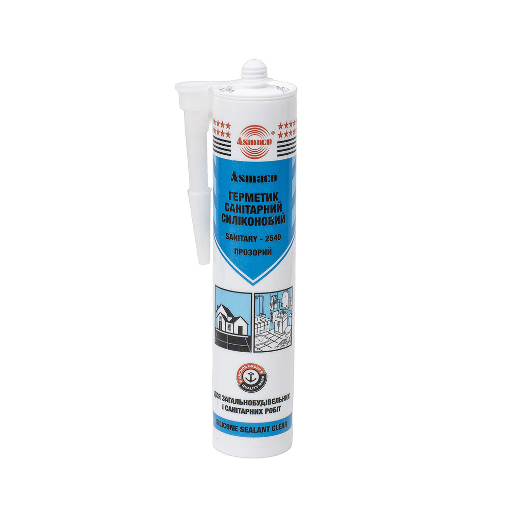 Герметик силіконовий санітарний прозорий 280 мл (310 г) ОАЕ ASMACO (2732201)