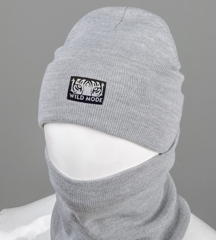 Комплект молодіжний на флісі Тигр (22240), Св.Сірий меланж, фото 1