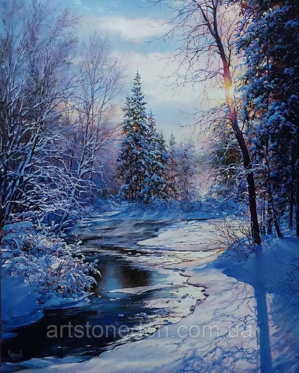 Авторська картина «Пливе світанок над водою», фото 1