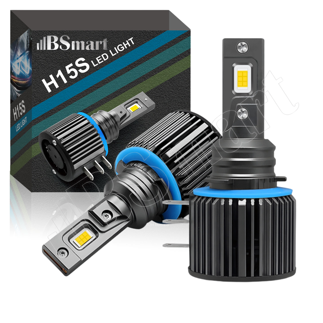 Автолампи LED BSmart H15S цоколь H15 Canbus діод CSP 53W 12W 8000Лм 12В blue