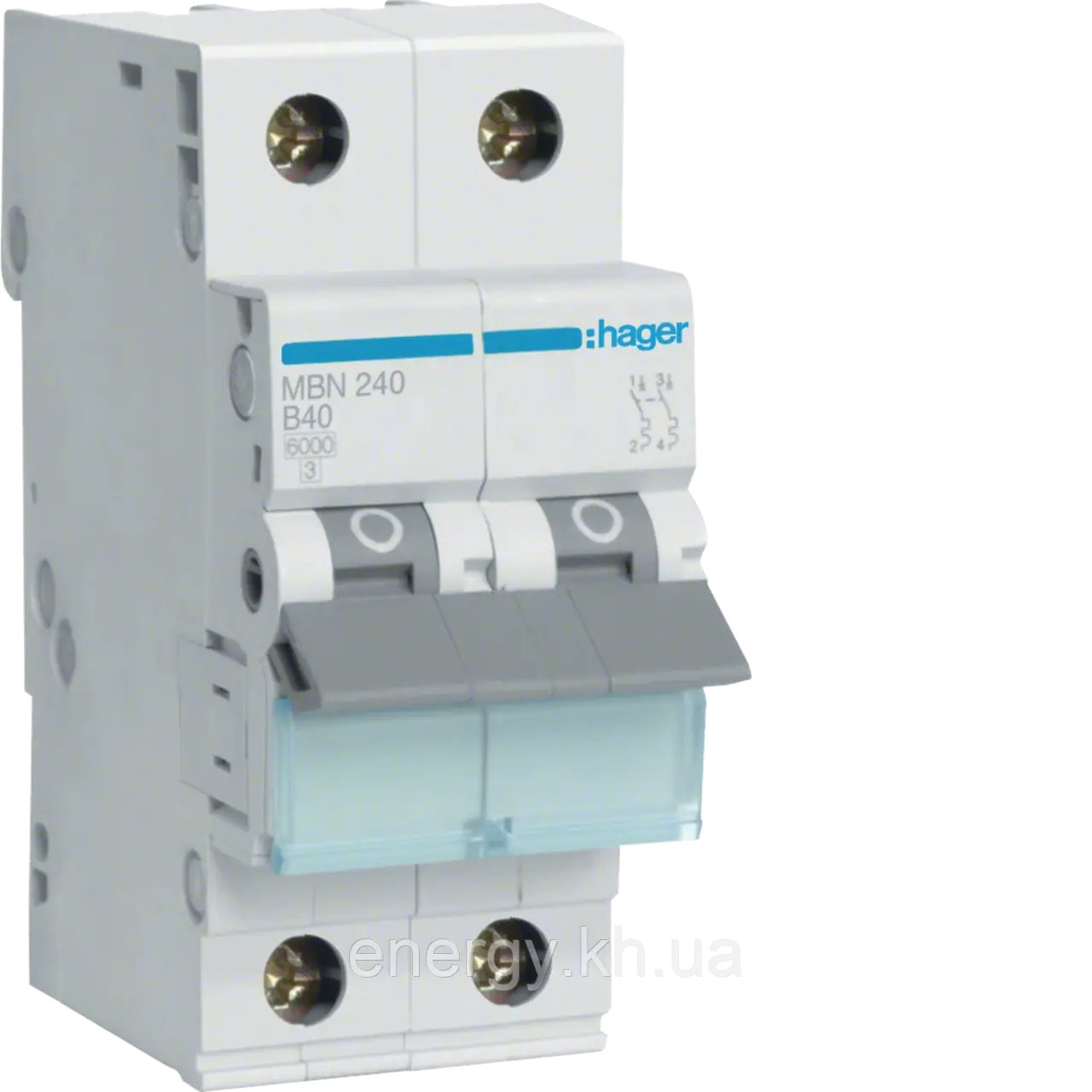 MBN240 Hager – Автоматичний вимикач 2P 6kA  B-40A, фото 1