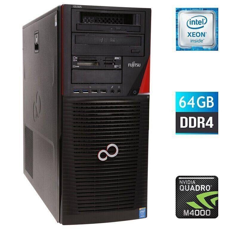 Робоча станція Fujitsu Celsius M740 Tower / Intel Xeon E5-1650 v4 (6 (12) ядер по 3.6 - 4.0 GHz) / 64 GB DDR4 / 240 GB SSD /