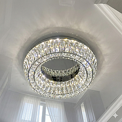 Led люстра Cristall midi  Linisoln 140W до 20 м² колір Хром 9613/500