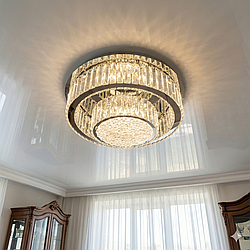 Кришталева люстра стельова у вітальню Linisoln 120W до 20 м² колір Хром 9566-500