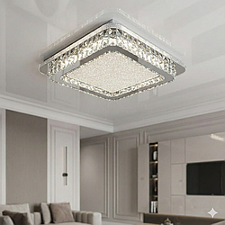 Люстра в зал с пультом Linisoln 280W до 40 м² колір Хром 2528-60*60