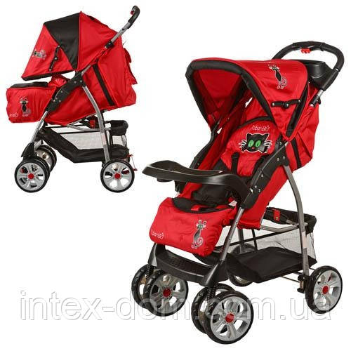 Коляска для дітей Bambi M 2107-4 прогулянка (червоно-чорна)