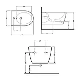 Біде підвісне Qtap Jay 520х360х320 White QT07555376W, фото 2