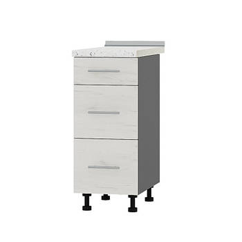 Кухонний модуль 3 шухляди Оптіма Низ Н87-350 Антрацит/Дуб Крафт Білий (без стільниці) 350х461х820 мм (DTM-072006)