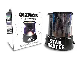 Нічник Star Master LED для проєкції зоряного неба та місяця чорний настільний світильник із пластику модель 9696