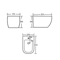 Біде підвісне Qtap Robin 515x370x350 мм, Stone grey QT13551381GSG, фото 2