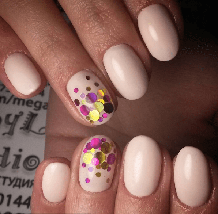 Конфетті Lilly Beaute для манікюру білий+жовтий+бірюза+малина №27, фото 3