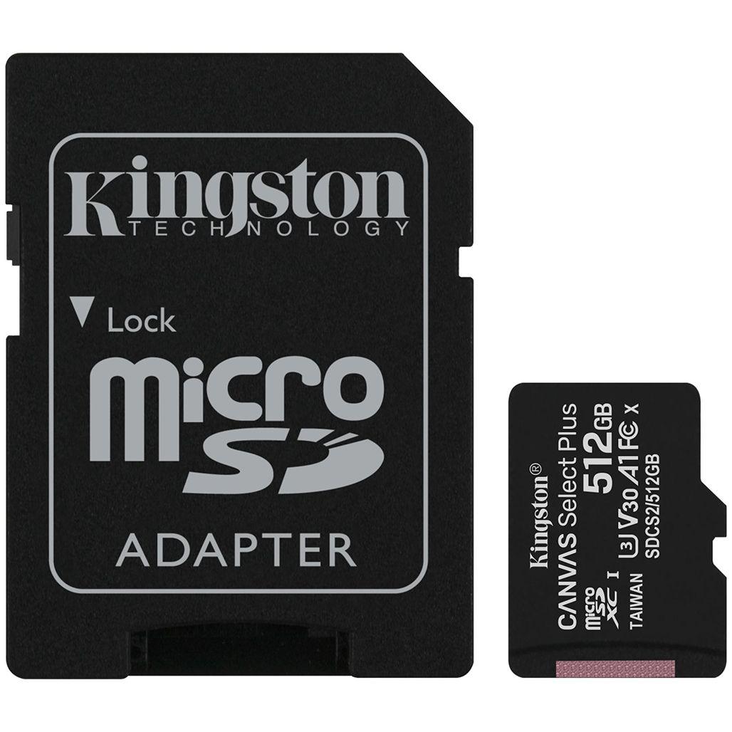 Карта пам'яті Kingston microSDXC Canvas Select Plus 512GB Class 10 UHS-1 + SD адаптер (SDCS2/512GB) [67352], фото 1