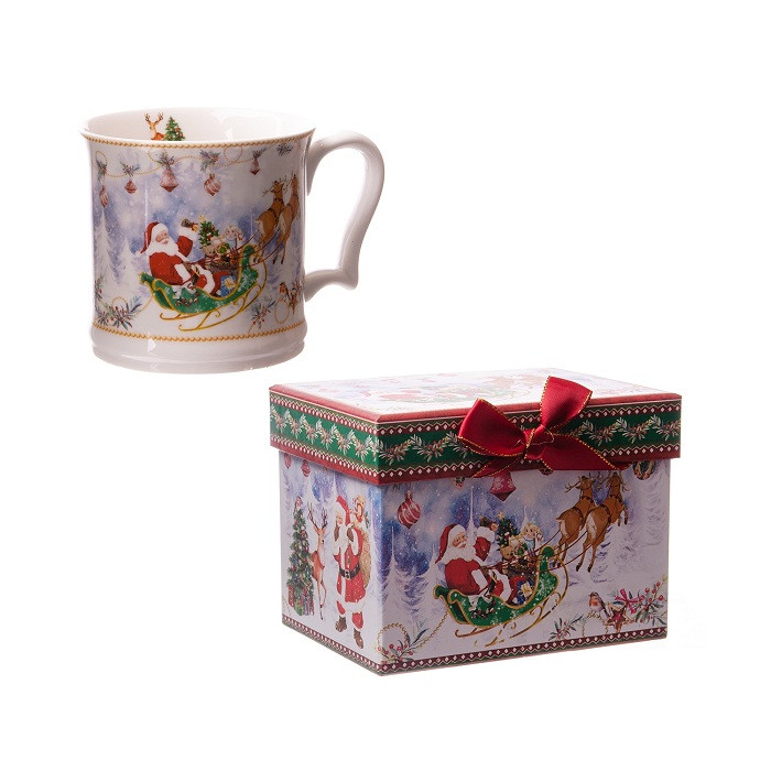 Чашка фарфорова 420 мл Новорічна, фото 1