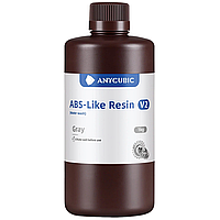 Фотополімерна смола що змивається водою Anycubic ABS-Like Resin V2 Gray (Water-wash, Сіра), 1kg