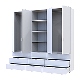 Шафа для одягу Doros Гелар Білий 2+2ДСП з пеналом 215х49.5х203.4 (42005165), фото 2