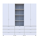 Шафа для одягу Doros Гелар Білий 2+2ДСП з пеналом 215х49.5х203.4 (42005165), фото 4