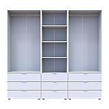 Шафа для одягу Doros Гелар Білий 2+2ДСП з пеналом 215х49.5х203.4 (42005165), фото 5