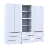 Шафа для одягу Doros Гелар Білий 2+2ДСП з пеналом 215х49.5х203.4 (42005165), фото 6