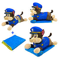 М'яка іграшка з пледом Paw Patrol собачка Чейз 60*21*36см, плед 115х75 см