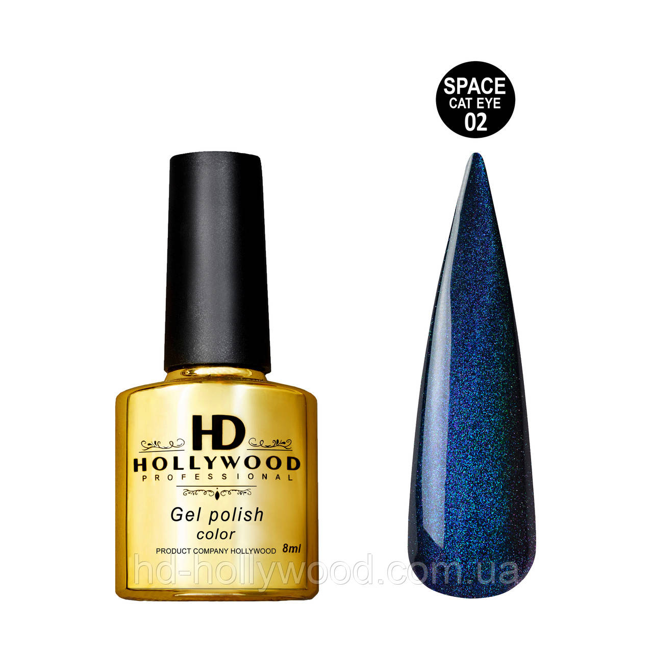 Гель лак Котяче око Cat Eye SPACE 02 HD Hollywood 8 ml, фото 1