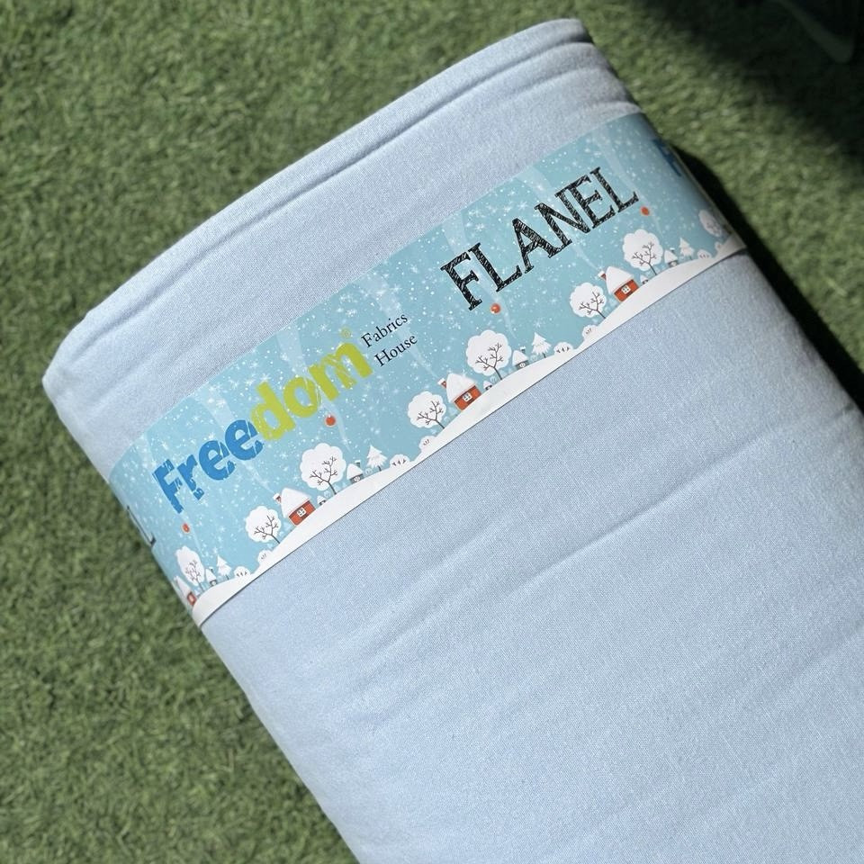 ВІДРЕЗ (0,5*2,4 м) Фланелева тканина світло-блакитна однотонна (шир. 2,4 м) (FL-FR-0187), фото 1