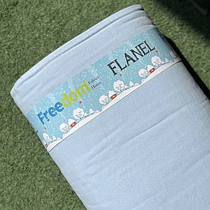 ВІДРЕЗ (0,5*2,4 м) Фланелева тканина світло-блакитна однотонна (шир. 2,4 м) (FL-FR-0187)