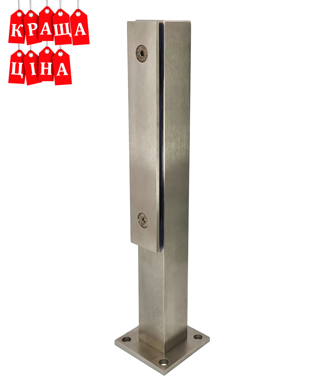 ODF-02-35-01-H360 Стійка для скляної огорожі з пластиною Н360, матова, фото 1