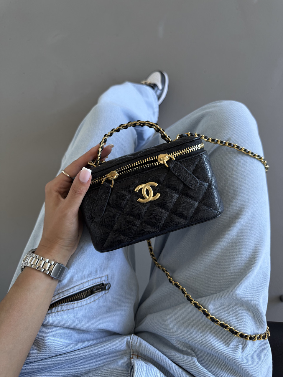 CHANEL SMALL VANITY CASE MIRROR BLACK 🪞 17х10х8, фото 1