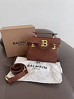 BALMAIN | B-BUZZ COGNAC BROWN LEATHER premium 20x23х11
