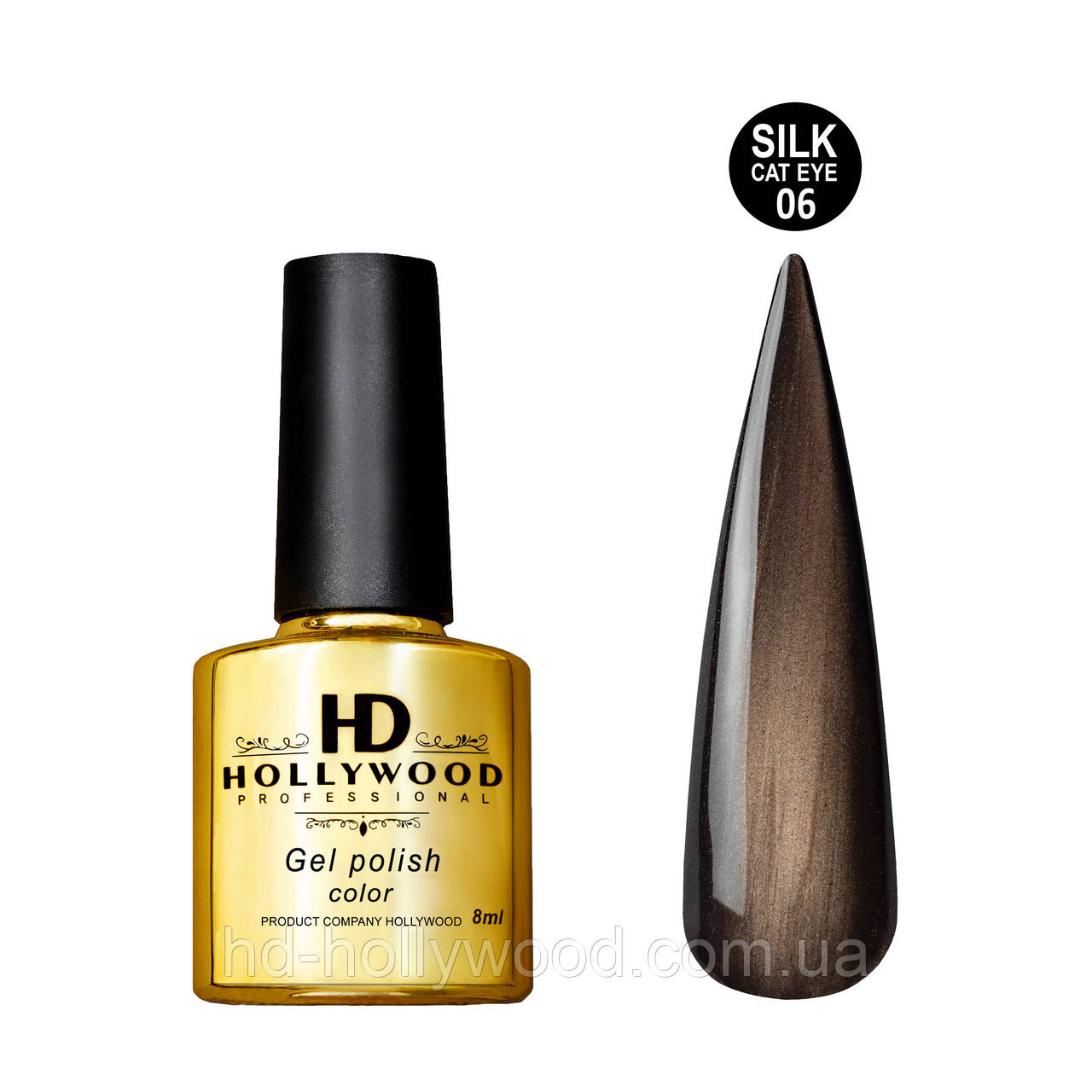 Гель лак Котяче око Cat Eye Silk 06 HD Hollywood 8 ml, фото 1