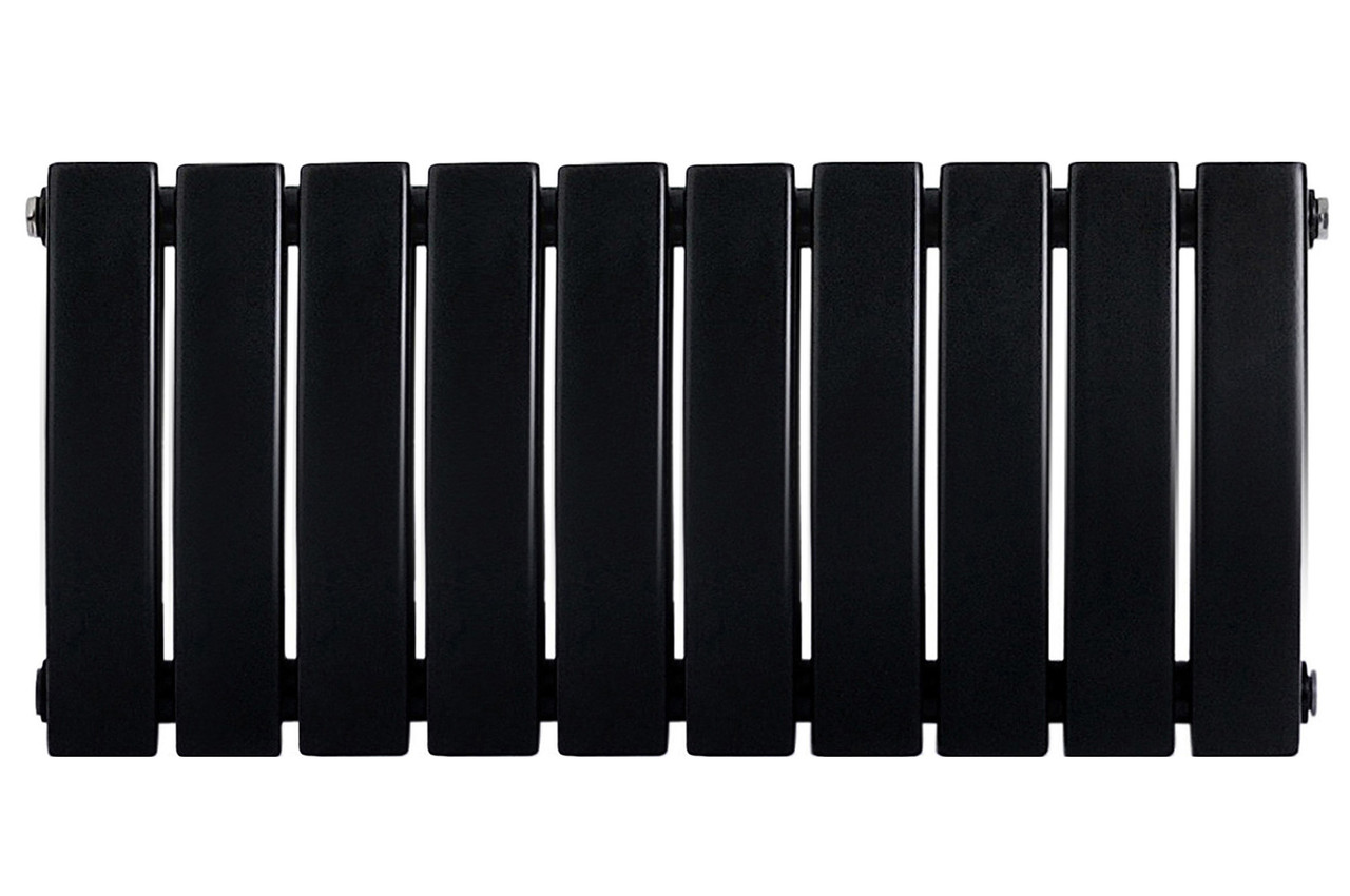 Горизонтальний дизайнерський радіатор опалення ARTTIDESIGN Livorno II G 10/300/680/50 чорний матовий, фото 1