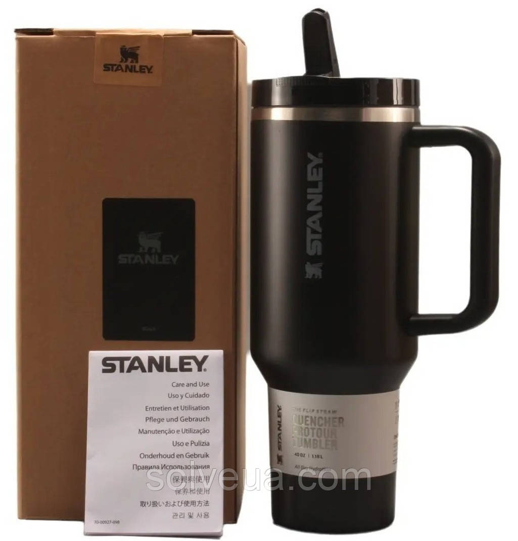 Термос термочашка Stanley Quencher ProTour Flip Straw Tumbler з нержавіючої сталі Black 2.0  1,18 л KT6007870-C3-Уцінка solve, фото 1