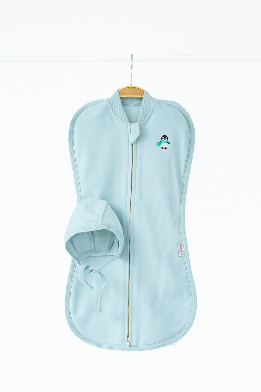 Утеплена євро пелюшка на блискавці з шапочкою "Cozy", Сиза, фото 1