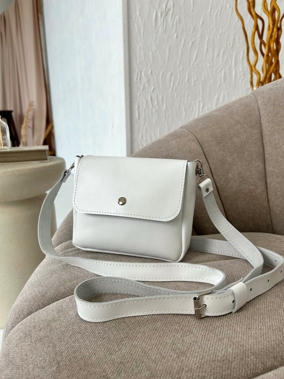 Жіноча сумка Дороті з натуральної шкіри колір білий