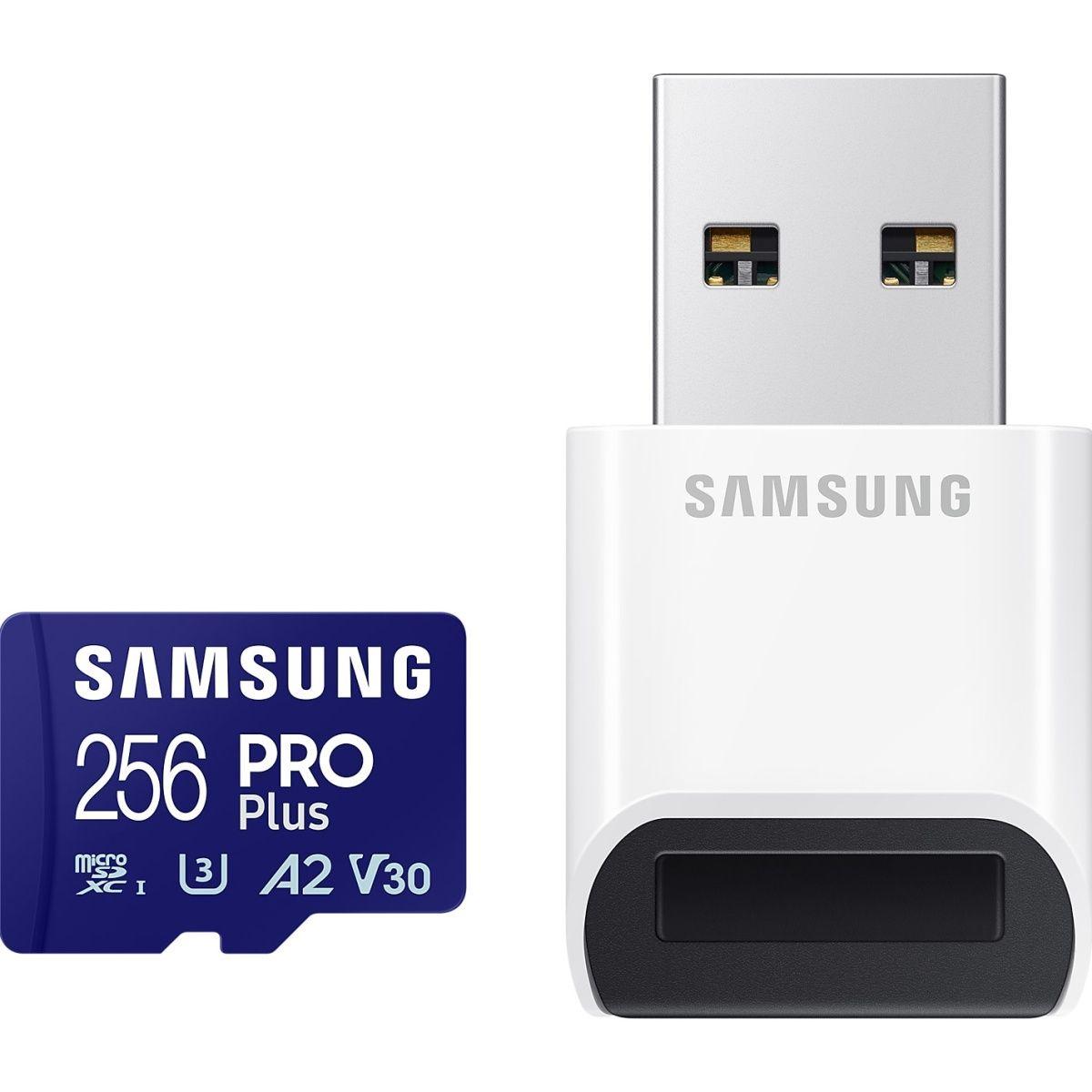 Карта пам'яті Samsung microSDXC PRO Plus 256GB Class 10 UHS-I U3 V30 A2 + USB Reader (MB-MD256SB/WW) [112860], фото 1