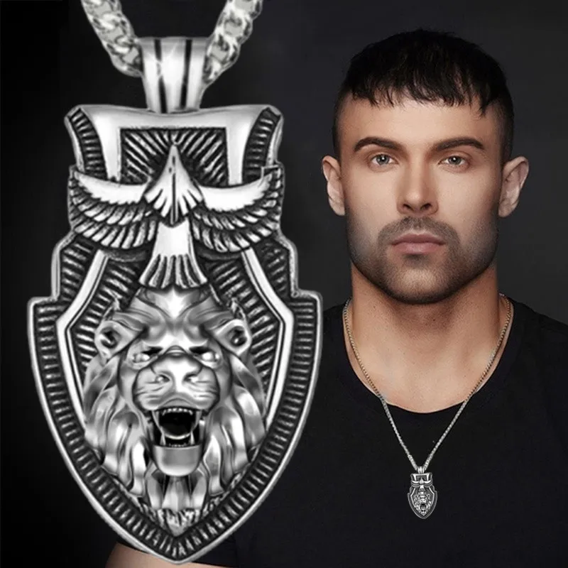 Кулон лев Lion сталь підвіска у вигляді голови лева, фото 1