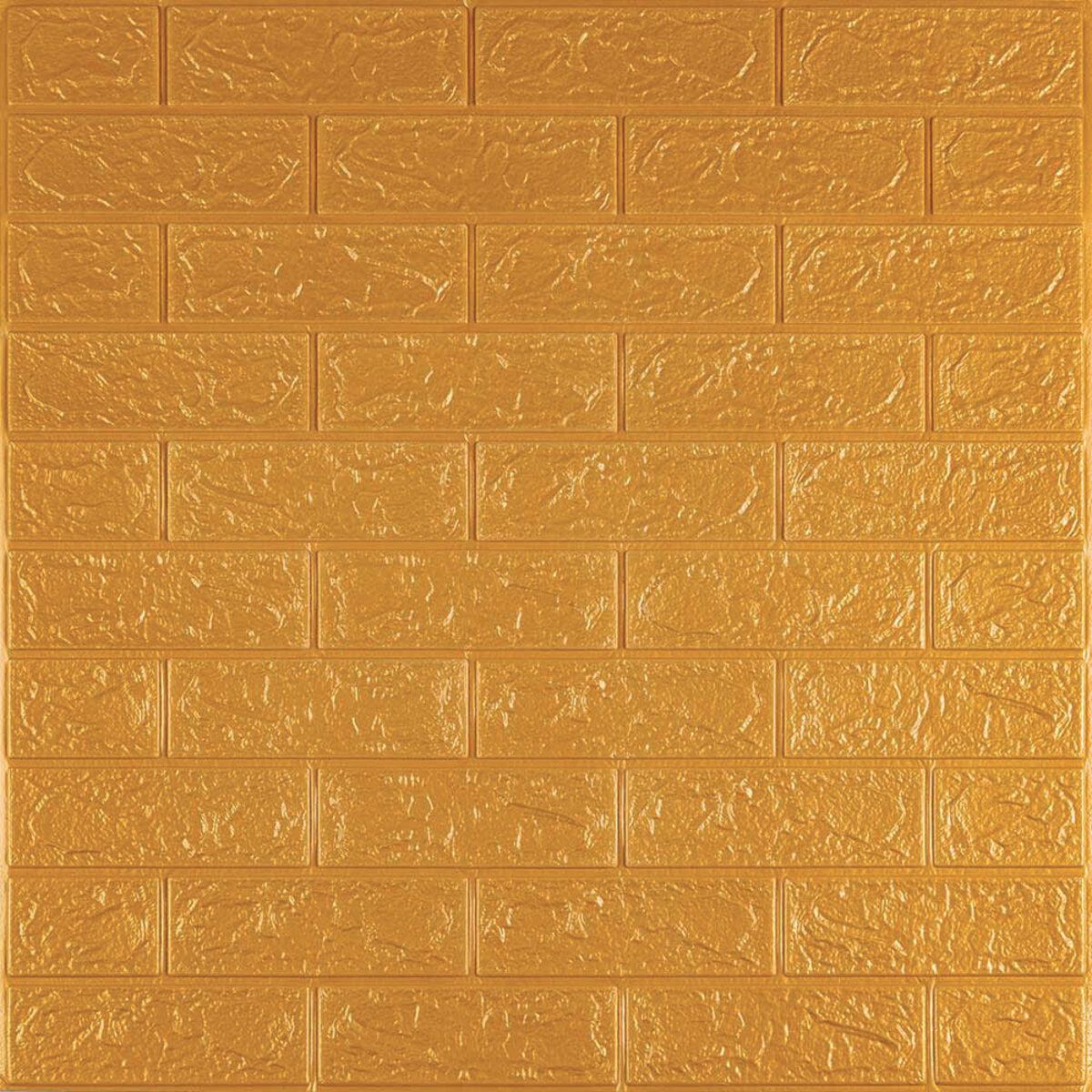 3D панель самоклеюча 700х770х3мм цегла Золота (011-3) SW-00000676, фото 1