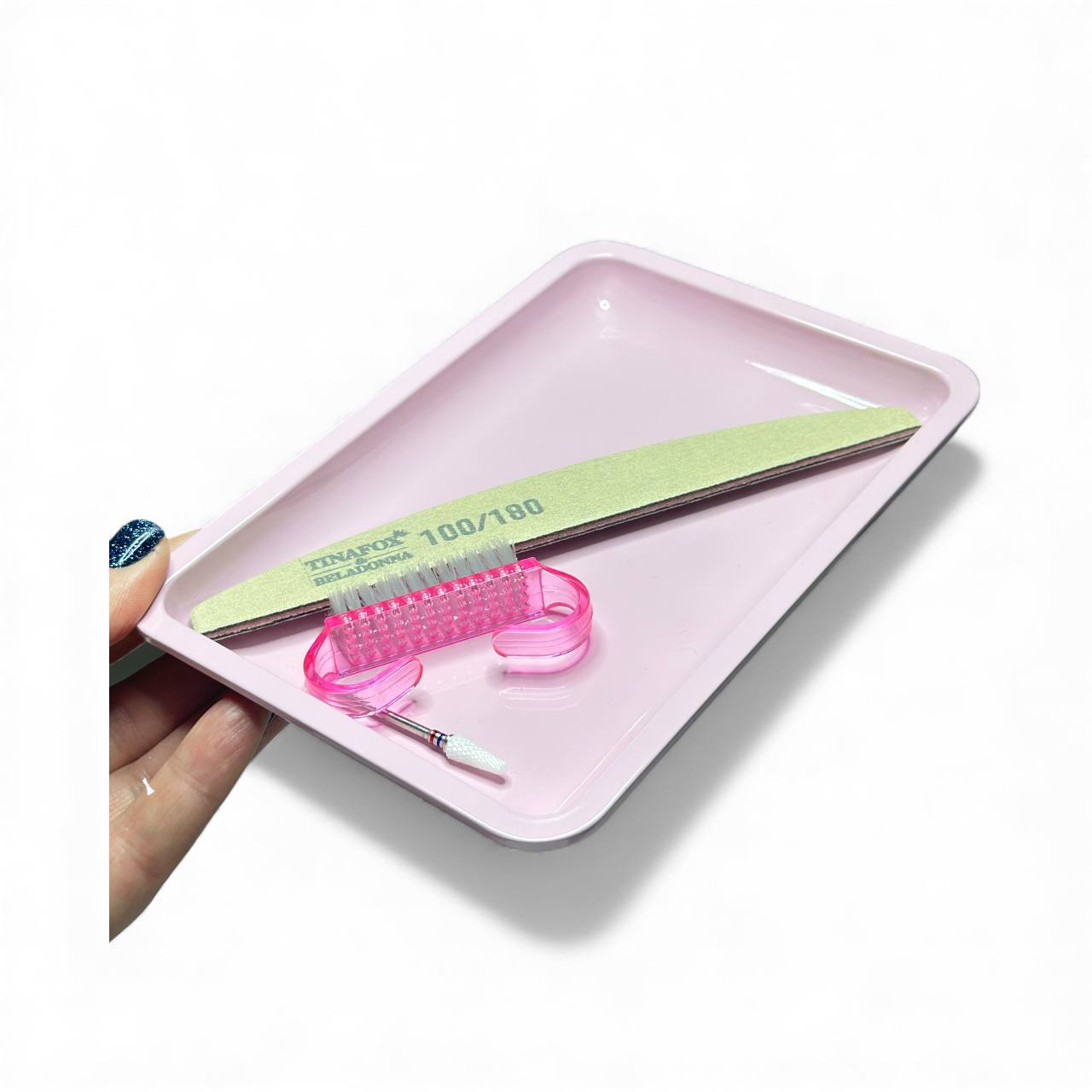 Металевий лоток для інструментів рожевий