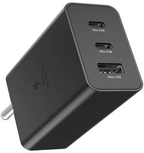 Зарядний пристрій Samsung 65w pd power adapter trio сам блок - адаптер чорний, фото 1