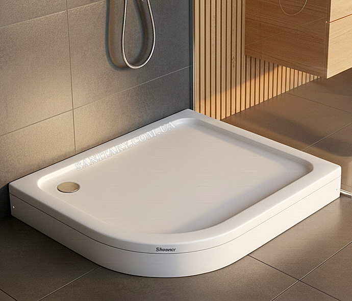 Душовий піддон 120х80х15см Shower Tundra асиметрічний для душа правий з передньою панеллю ніжками, фото 1