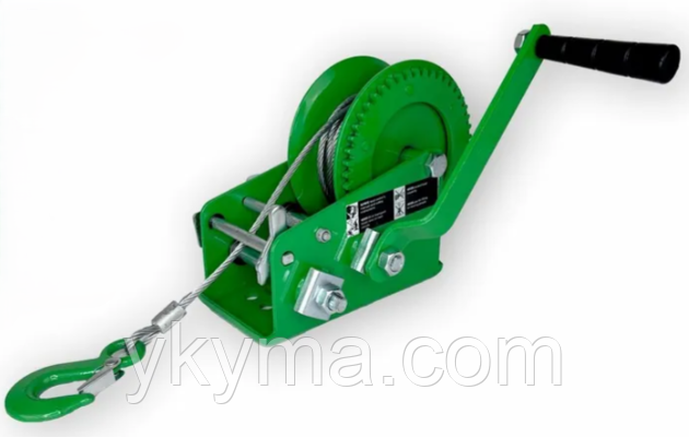 Лебідка барабанна ручна HITCH (1350 кг, трос 10 м, ⌀ 4,8 мм), фото 1