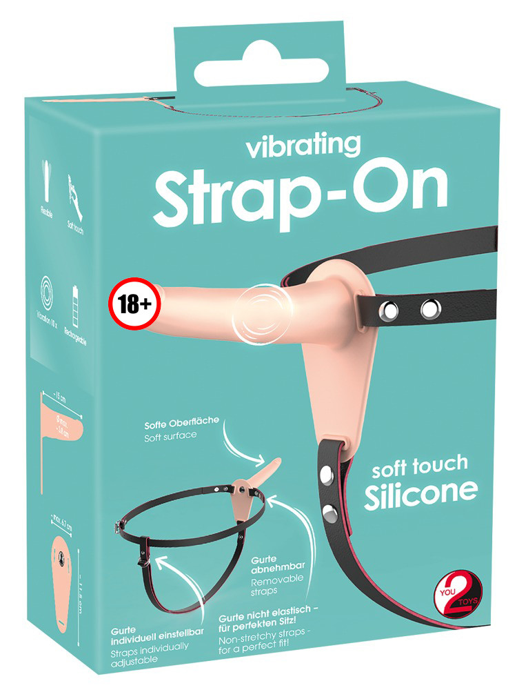 Жіночий страпон Vibrating Strap-On Soft