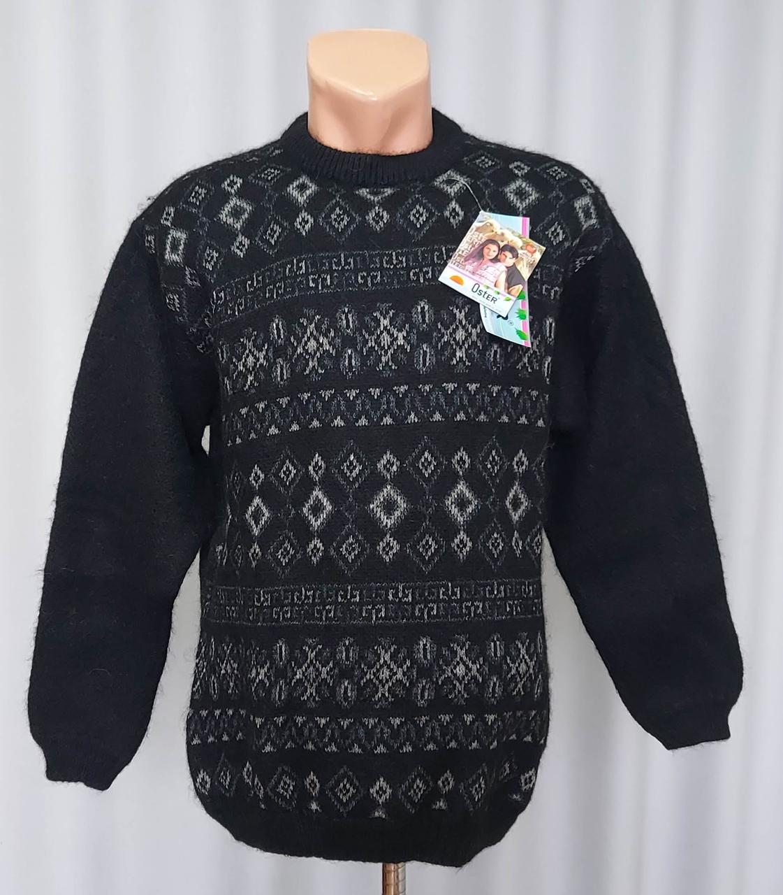 Чоловічий мохеровий светр «Oster» чорного кольору (з 54 по 58 р), фото 1