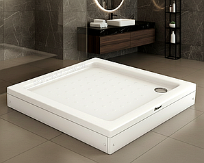 Душовий піддон Shower Beta 70x80х18 см прямокутний акриловий низький для душової кабіни з ніжками