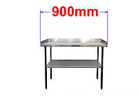 Стіл робочий з нержавіючої сталі 90 x 60 см з бортиками