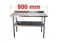 Стіл робочий з нержавіючої сталі 90 x 60 см з бортиком
