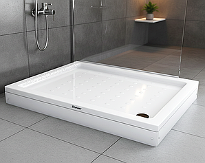 Душовий піддон Shower Beta 70x90х18 см прямокутний з ніжками акриловий низький для душової кабіни